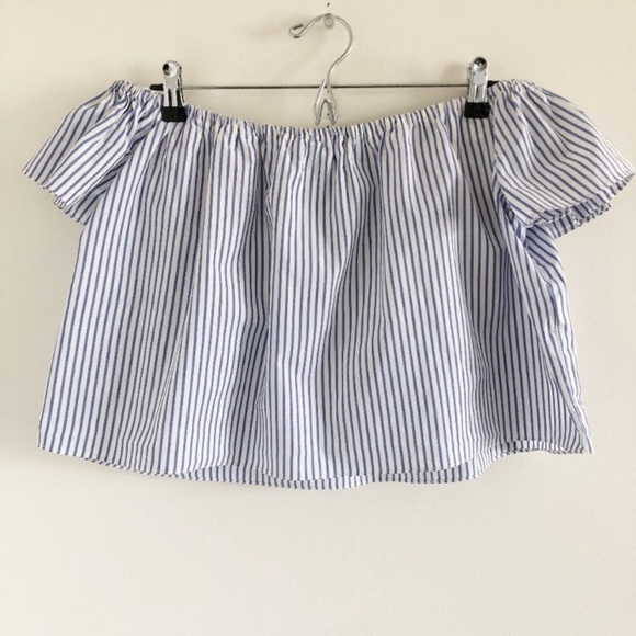 NWT ZARA Striped Off Shoulder Top - Picture 8 of 10
